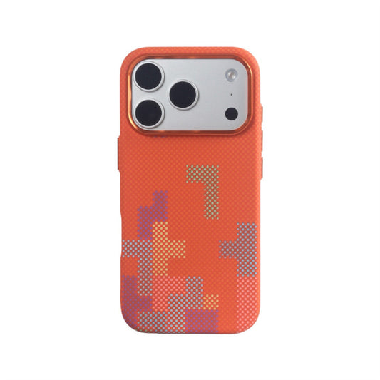 Luxo Block Carbon MagSafe Case For iPhone 17 Pro Max — Orange