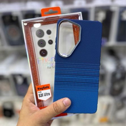 Luxo Black & Blue Line Carbon MagSafe Case
