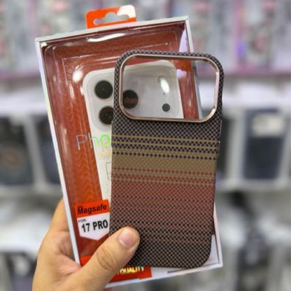 Luxo Brown Line Carbon MagSafe Case