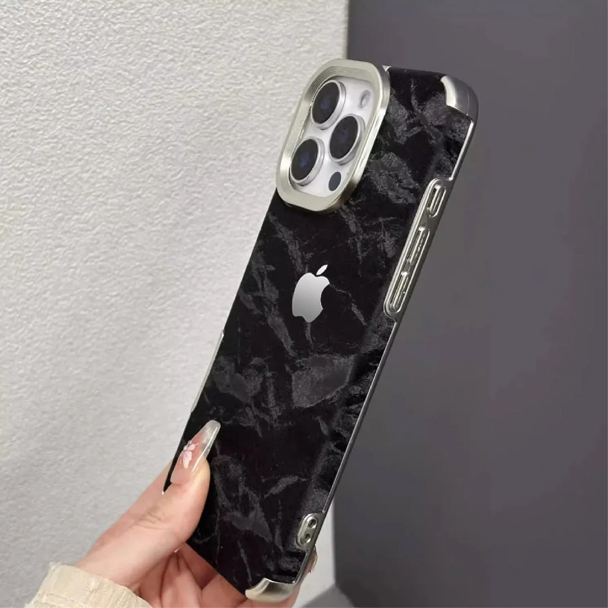 Luxe Velvet Texture Case — iPhone 11–17 Pro Max