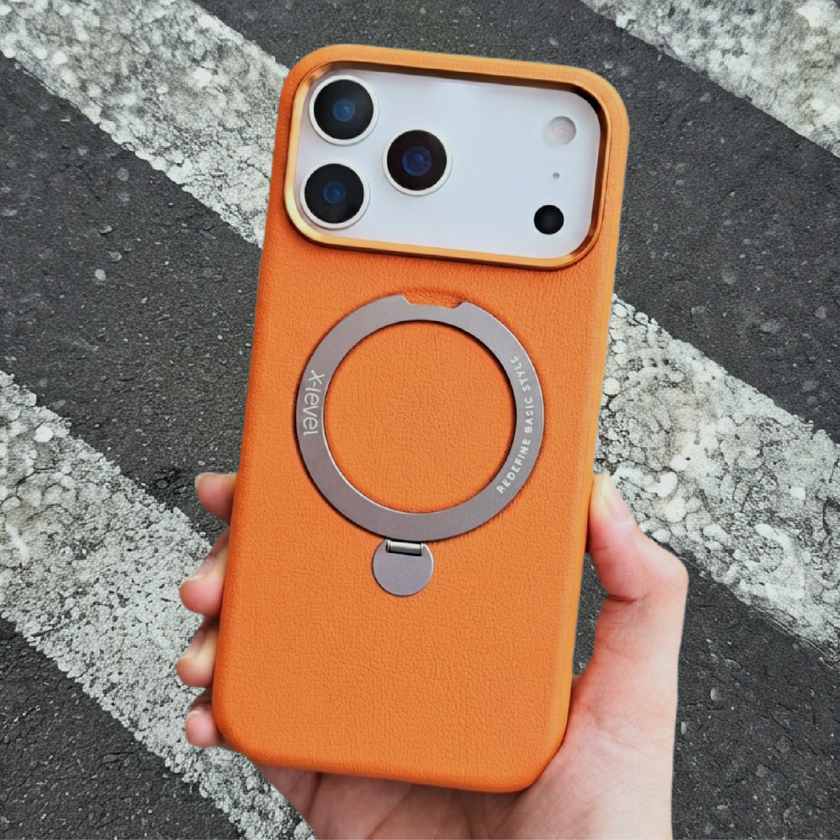 X-Level Better Enjoyment Leather MagSafe Case with Stand For iPhone 17 Pro & iPhone 17 Pro Max