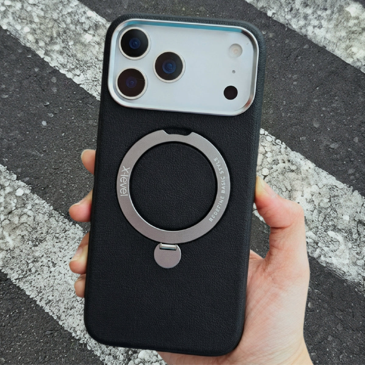 X-Level Better Enjoyment Leather MagSafe Case with Stand For iPhone 17 Pro & iPhone 17 Pro Max