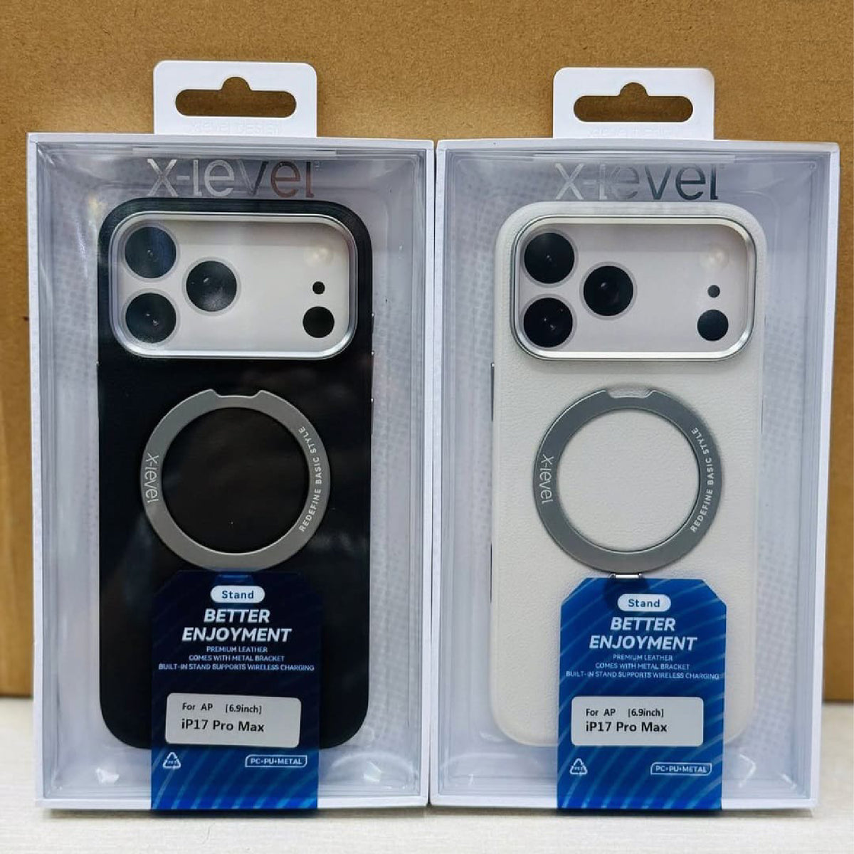 X-Level Better Enjoyment Leather MagSafe Case with Stand For iPhone 17 Pro & iPhone 17 Pro Max
