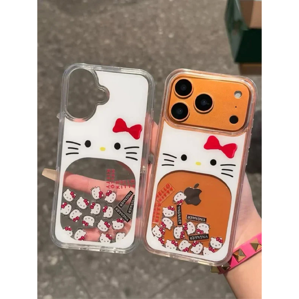 Hello Kitty Glitter Flow Case — iPhone 11–17 Pro Max