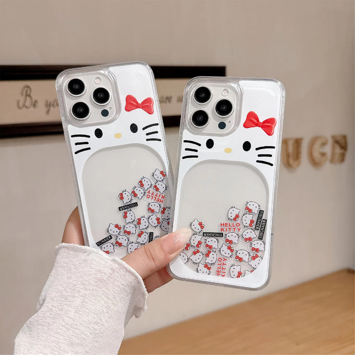 Hello Kitty Glitter Flow Case — iPhone 11–17 Pro Max