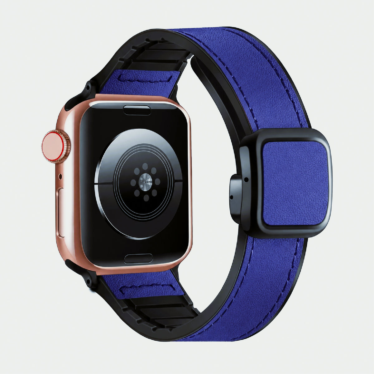 Leather Magnetic Strap with Stylish Square D-Buckle Lock For Apple Watch From 38mm to 49mm