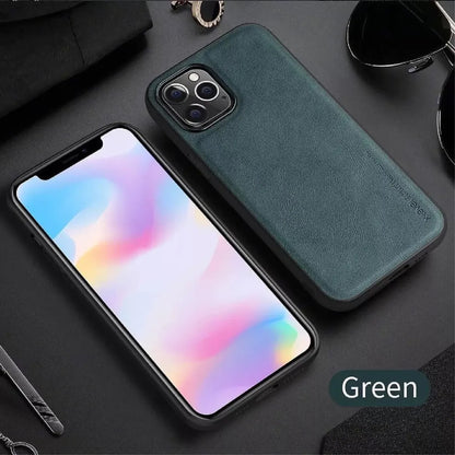 X-Level Earl III Series Leather Case For iPhone 13 Pro Max — Alpine Green